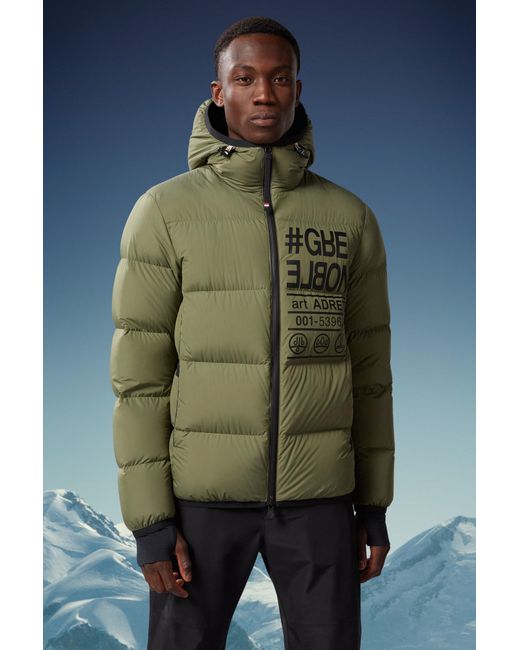 Moncler Green Grenoble Adret Logo Printed Padded Jacket for men