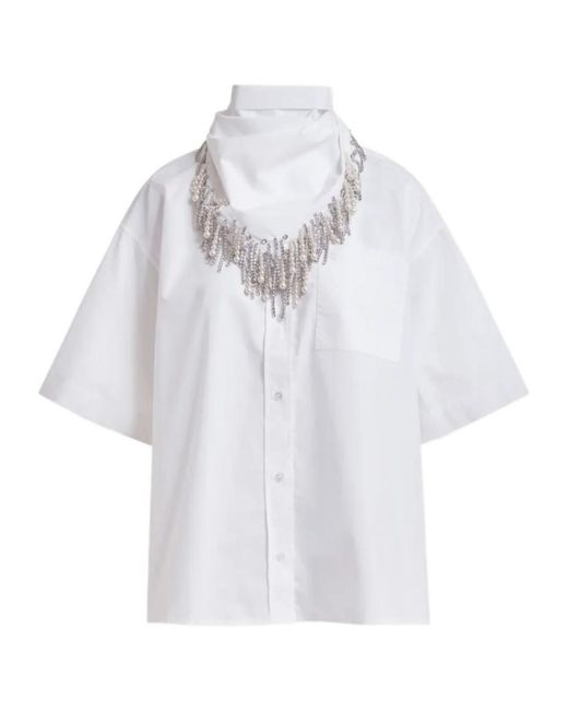 Essentiel Antwerp White Jasleen Embellished Shirt