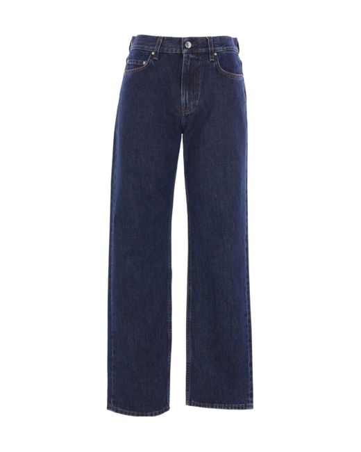 Totême Blue Totême Logo Patch Straight-Leg Jeans