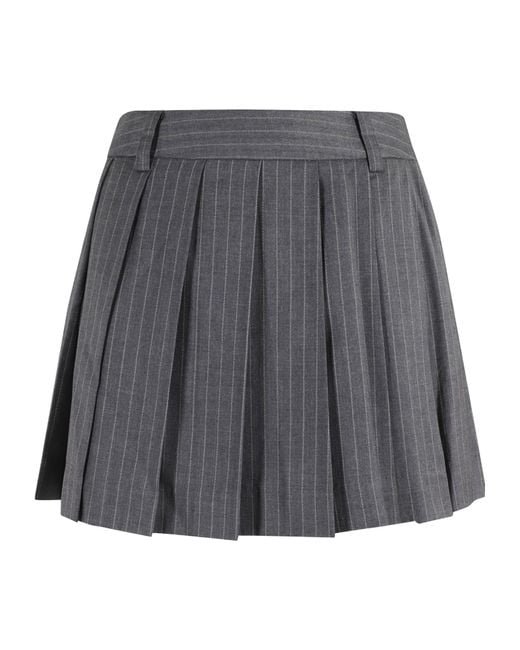 DUNST Gray Pinstripe Pleated Skirt