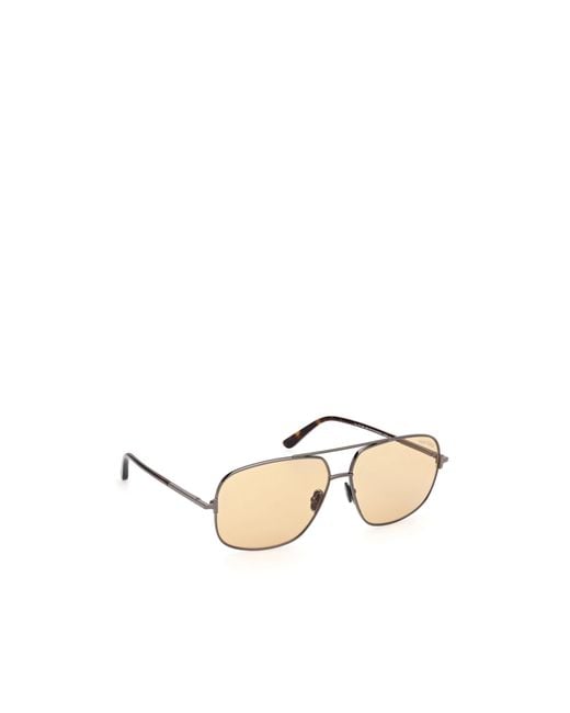 Tom Ford Natural Eyewear Tex Pilot Frame Sunglasses for men
