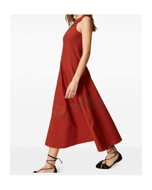 Twinset Poplin Embroidered Dress