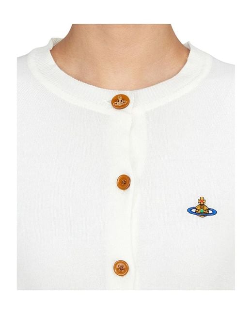 Vivienne Westwood White Long-Sleeved Knitted Cardigan
