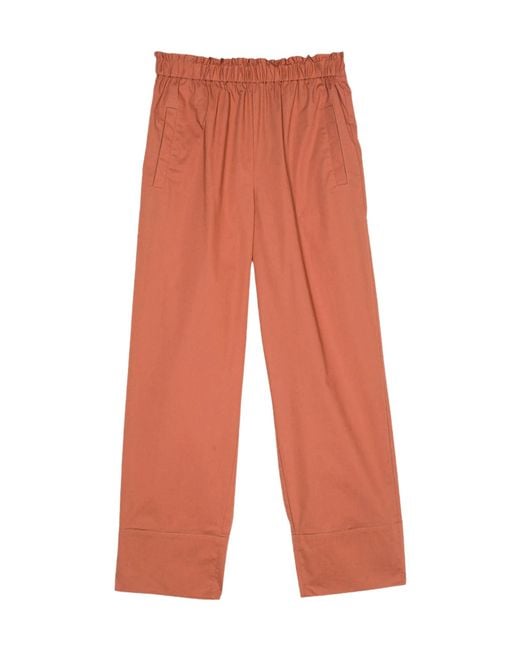 Twinset Orange Elasticated-Waist Trousers