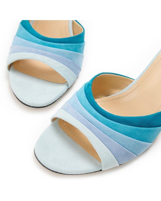 Mach & Mach Blue Colorblock Heeled Mules