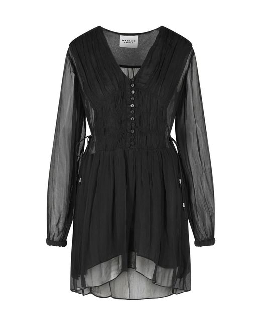 Isabel Marant Black Isabel Marant Étoile Loriena Floral Printed Mini Dress