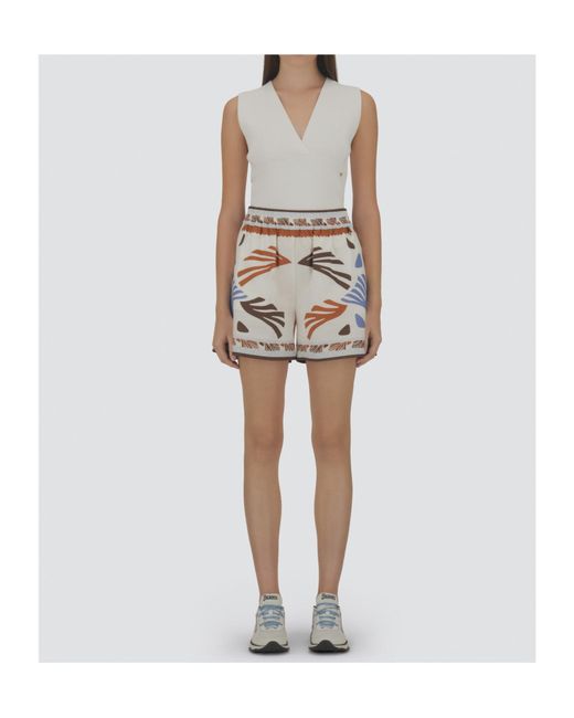 Herno White Summer Print Shorts