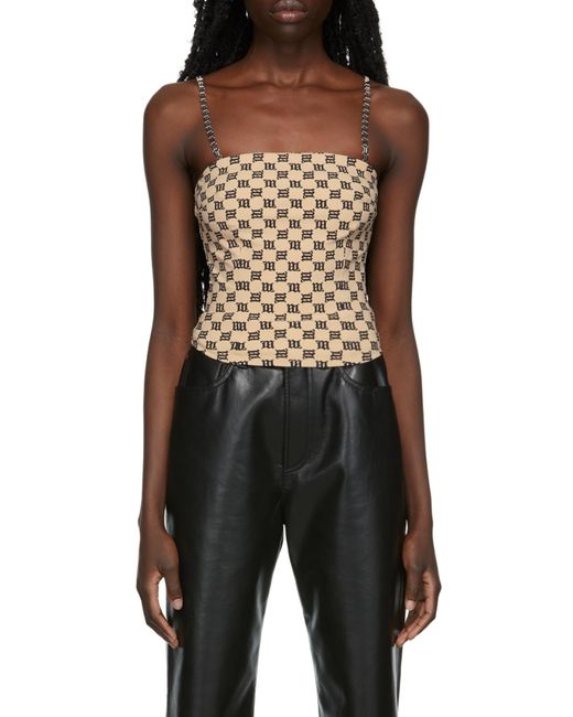 M I S B H V Pink Chain-Embellished Monogram Top