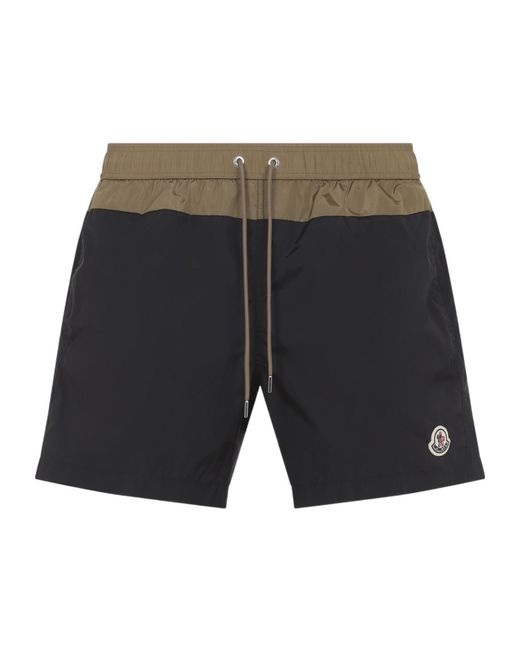 Moncler Gray Sea Color-Block Swim Shorts for men