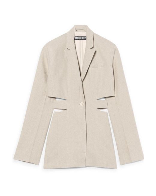 Jacquemus Natural Cut-Out Blazer Mini Dress