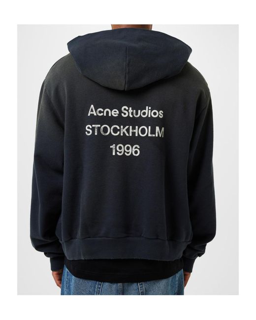 Acne Blue Logo Print Sweatshirt for men