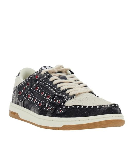 Amiri Blue Skel Top Low Embellished Sneakers for men