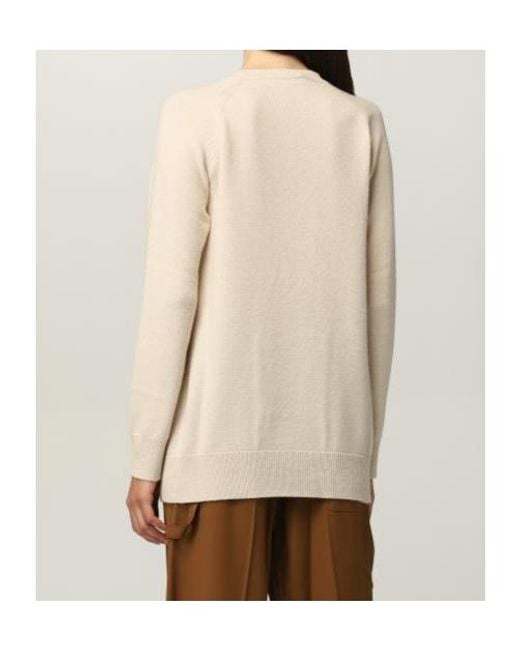 Max Mara Natural Long Sleeve Round Neck Pullover