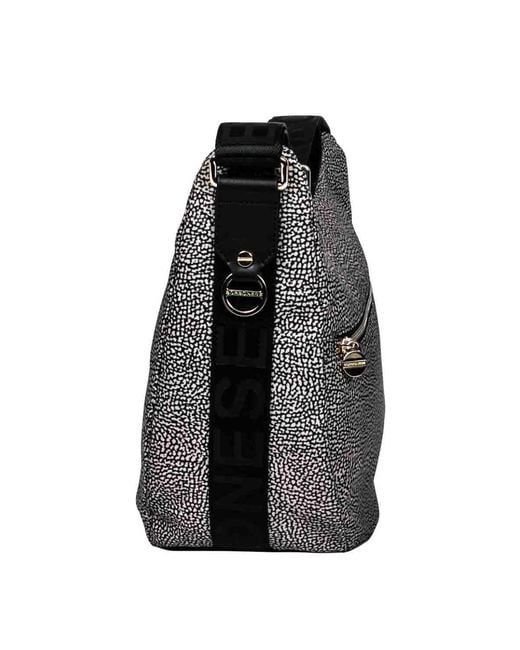 Borbonese Gray Luna Medium Shoulder Bag