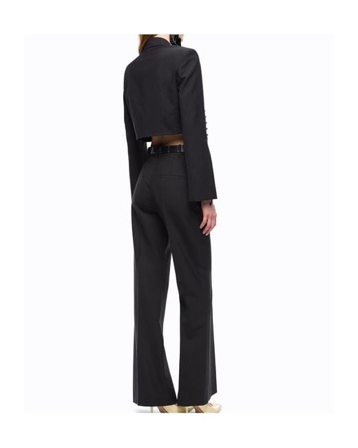Pinko Black Lace-Up Cropped Jacket