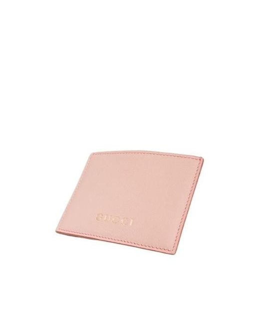 Gucci Pink Card Case With Lettering