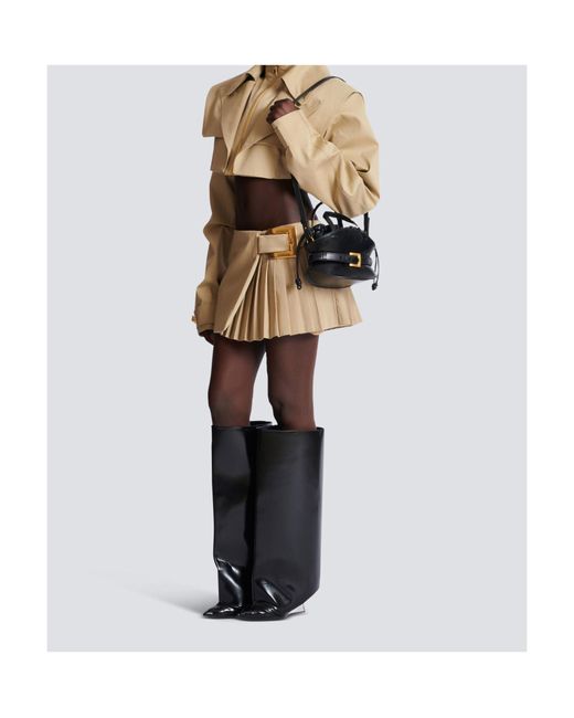 Balmain Shuffle Mini Leather Bag Black