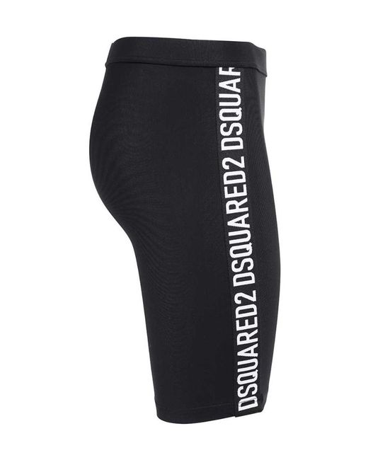 DSquared² Blue Contrast-Logo Print Shorts