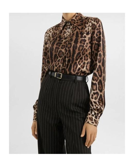 Dolce & Gabbana Brown Dolce & Gabbana Leopard Print Shirt