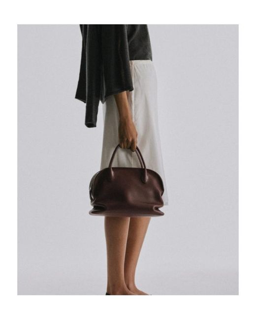 The Row Brown Curved-Zip Tote Bag