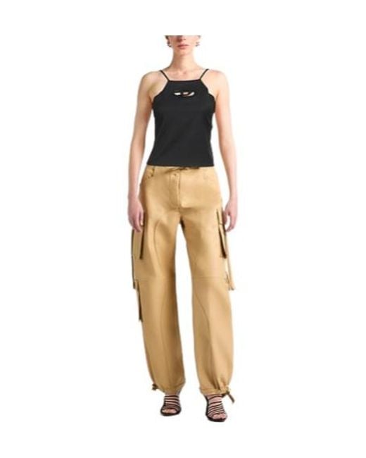 DIESEL Black Solid-Colored Short Top