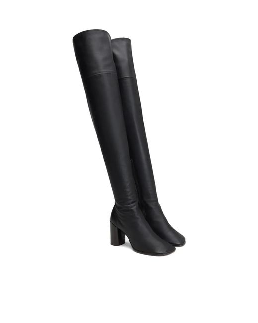 Lemaire Black Square-Toe Block-Heeled Boots