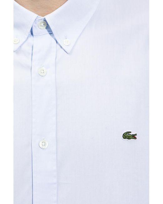 Lacoste Blue Logo Patch Regular Fit Shirt for men