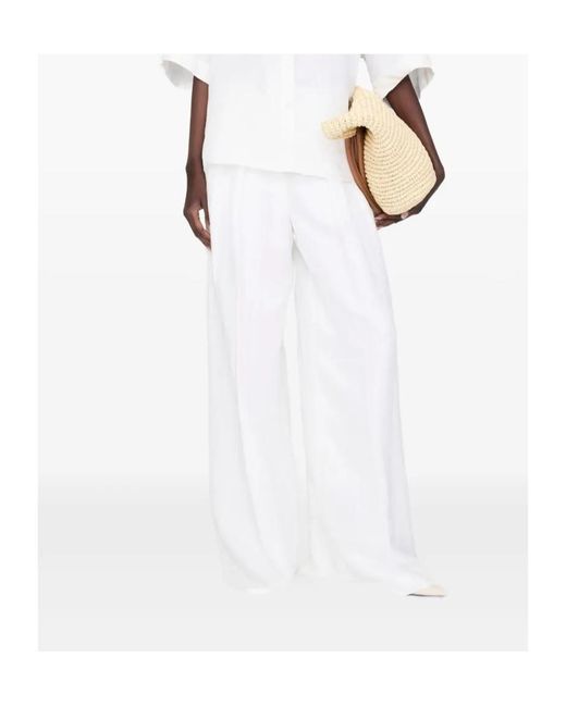 Anine Bing White Belt Loops Slacks