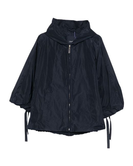 Max Mara Blue 'S Smmpantone Hooded Coat