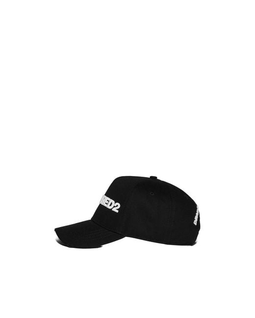 DSquared² Black Logo Embroidered Baseball Cap for men