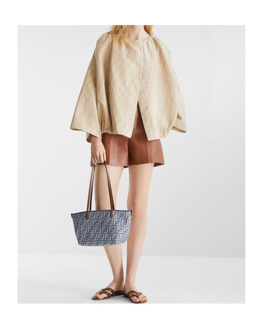 Fendi Natural Ff Chambray Drawstring Jacket