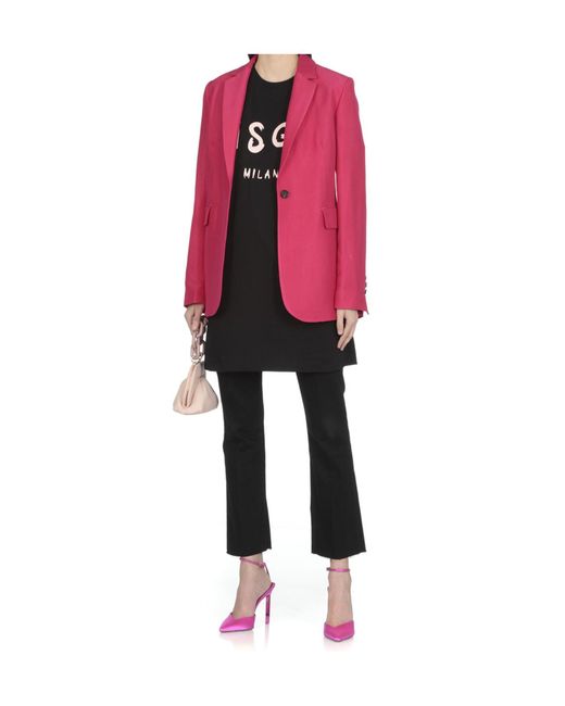 MSGM Black Logo-Print T-Shirt Dress