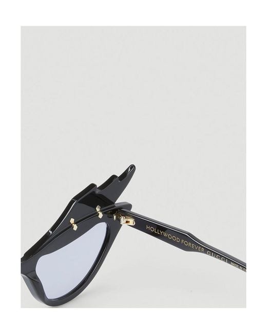 Gucci White Eyewear Embellished Cat-Eye Frame Sunglasses