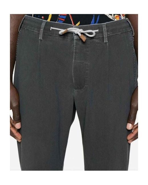 Eleventy Gray Belt Loop Casual Pants for men