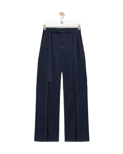 Loewe Blue Logo Patch Wide Leg Jeans
