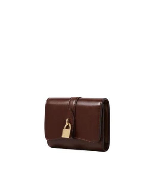 Stella McCartney Brown Padlock Flap Wallet