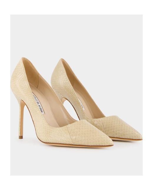 Manolo Blahnik Natural Pointed High Heels