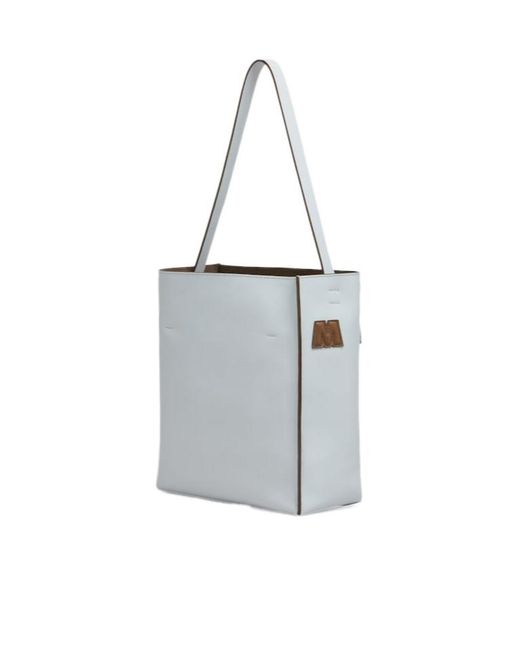 Marni White Museo Logo-Patch Small Shoulder Bag