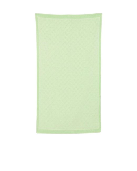 Gucci Green Gg Terrycloth Jacquard Beach Towel
