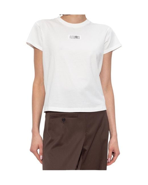 MM6 by Maison Margiela White Relaxed Fit Cotton T-Shirt