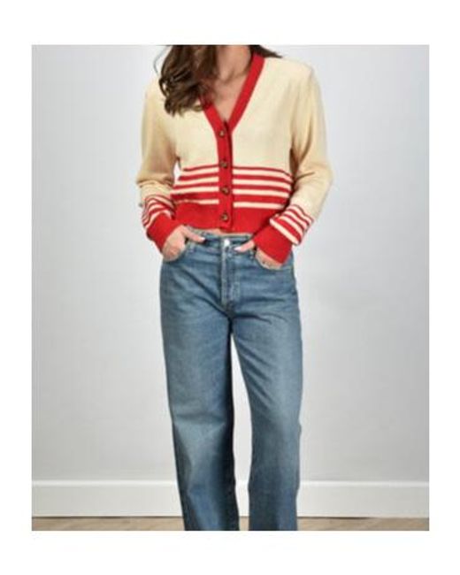 Golden Goose Deluxe Brand Red Journey Striped Cardigan
