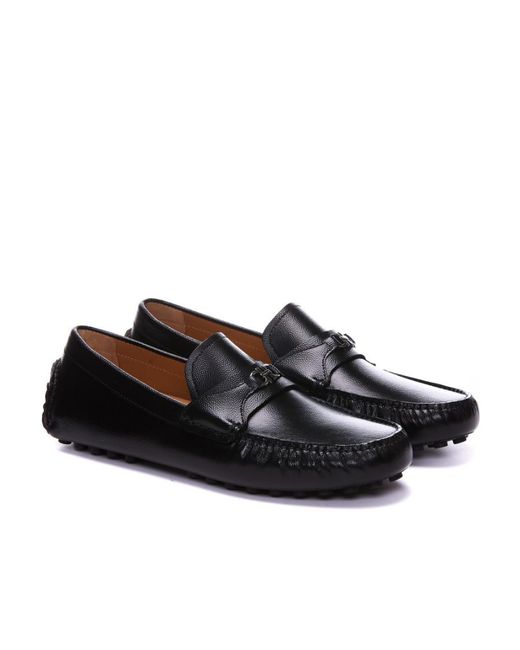 Ferragamo Black Round-Headed Loafers for men