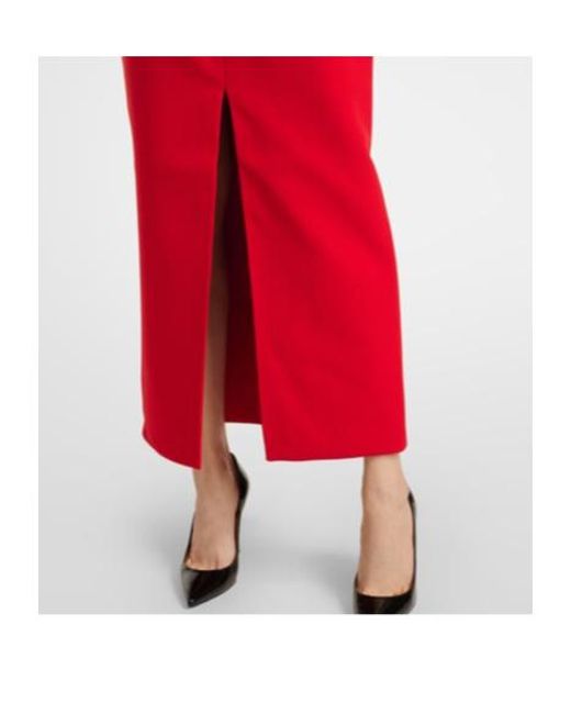 Safiyaa Red Sydney Satin-Trimmed Midi Dress