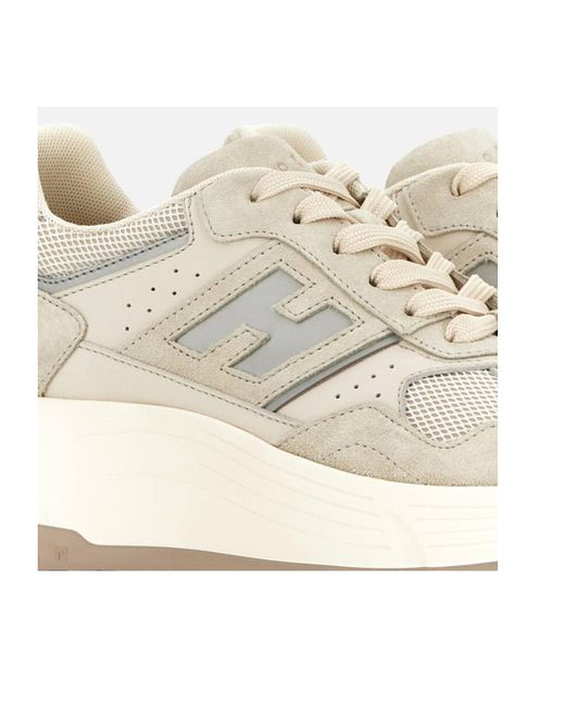 Hogan White Hi-Fi Lace-Up Sneakers