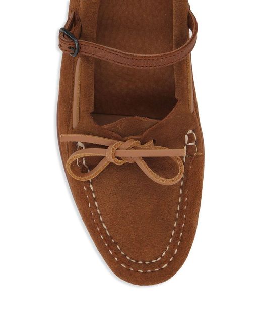 Hereu Brown Round-Toed Flat Shoes
