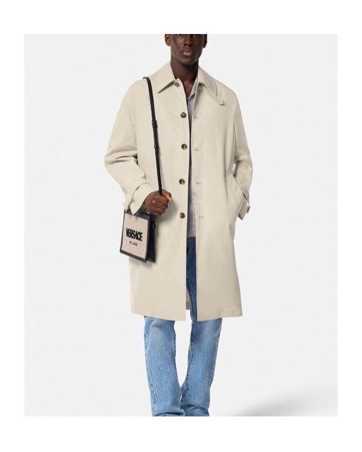 Versace White Barrocco Sea Cotton Coat for men