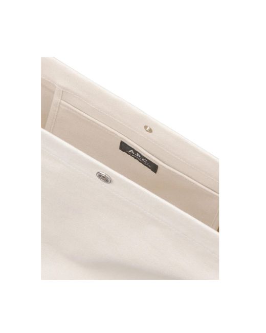 A.P.C. White Logo Printed Open Top Crossbody Bag for men