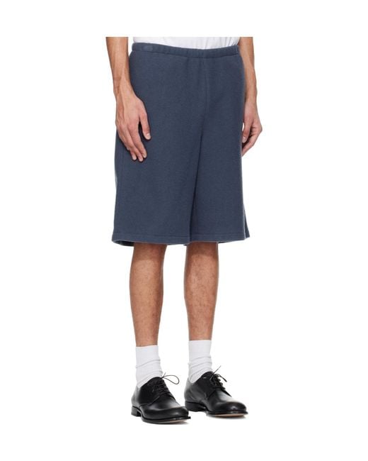 Rier Blue Wool Elastic Waist Shorts for men