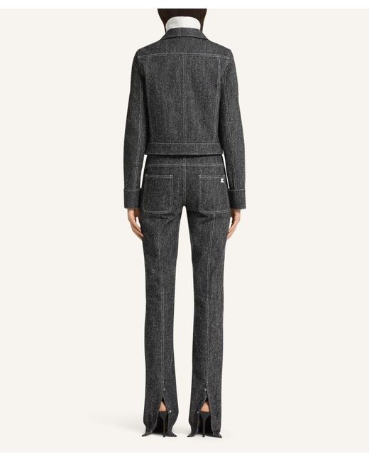 Courreges Black Courrèges Stand-Collar Denim Jacket