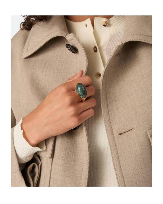 Bottega Veneta Green Large Drop Marble Ring